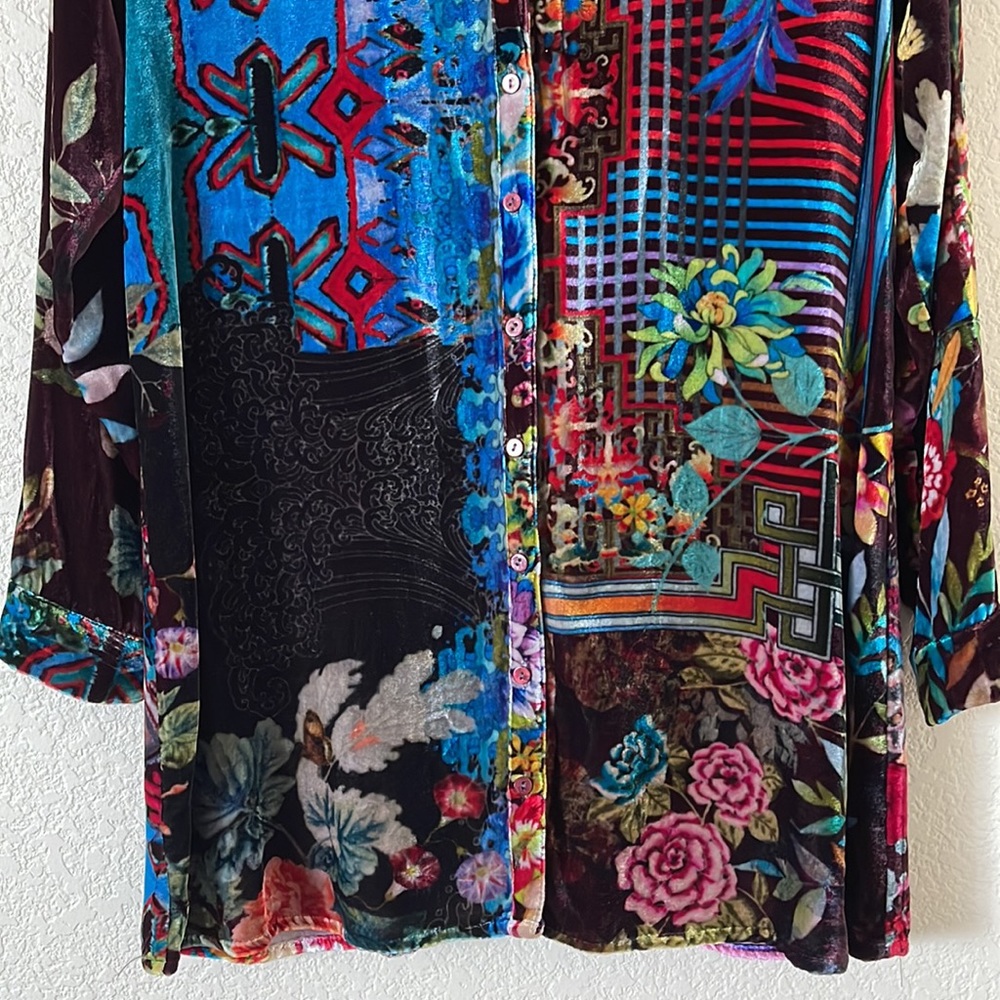 Johnny Was Velvet Dream Button Front Tunic Size PXS - Picture 4 of 14
